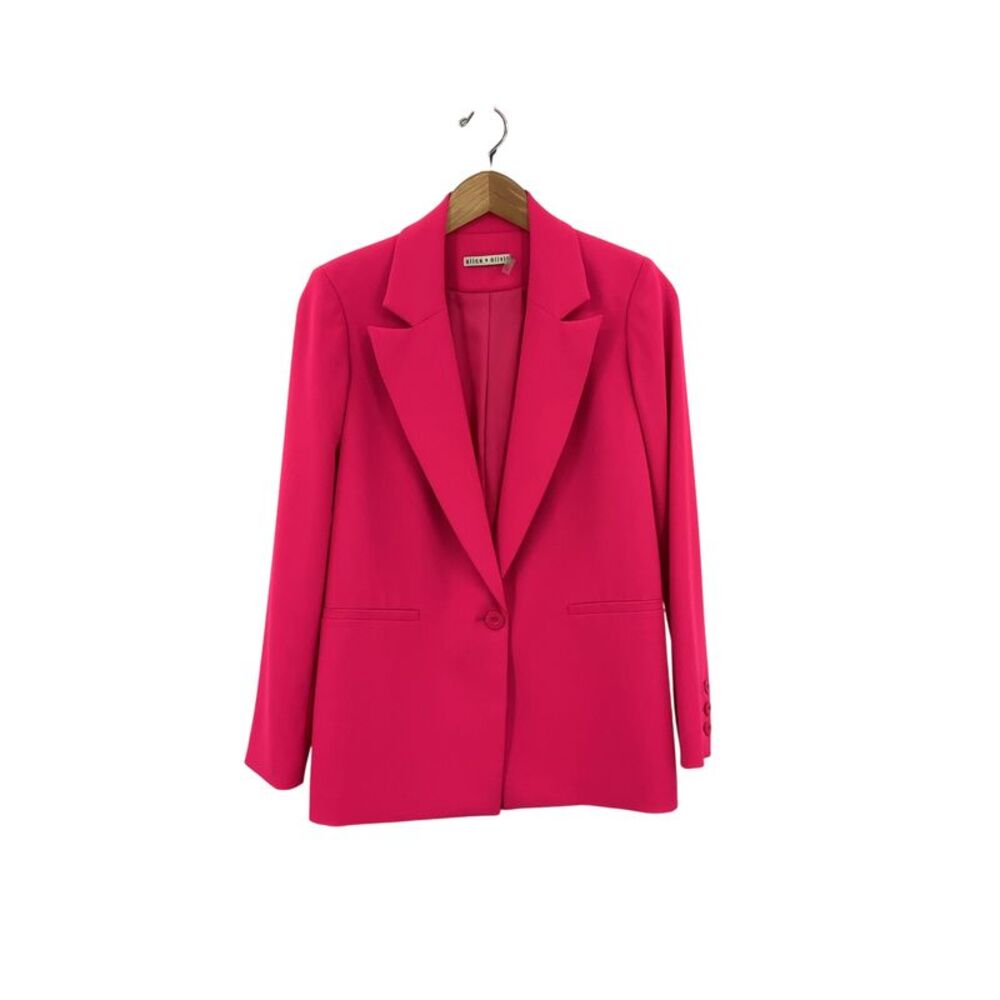 Alice Olivia Denny Notch Collar Boyfriend Blazer Pink